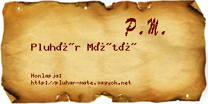Pluhár Máté névjegykártya