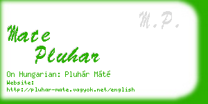 mate pluhar business card